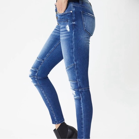 KanCan Motto High-Rise Button Down Fly Distressed Skinny Jeans Women’s Sizes NWT - Picture 4 of 16